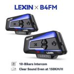 Lexin B4FM-X Bluetooth Motorcycle Intercom Helmet Headsets,BT 5 Wireless Communication Interphone