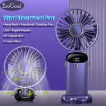 EsoGoal Mini Portable Fan LED Digital Display Foldable Handheld