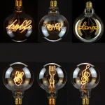 GANRILAND Led Bulbs Vintage Light Bulb G125 LOVE Stone Big Globe
