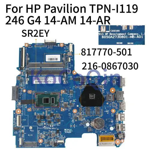 HP TPN-I119 240 246 G4 14-AM 14-AR Motherboard 6050A2730801 817770-501 -  BornilShop