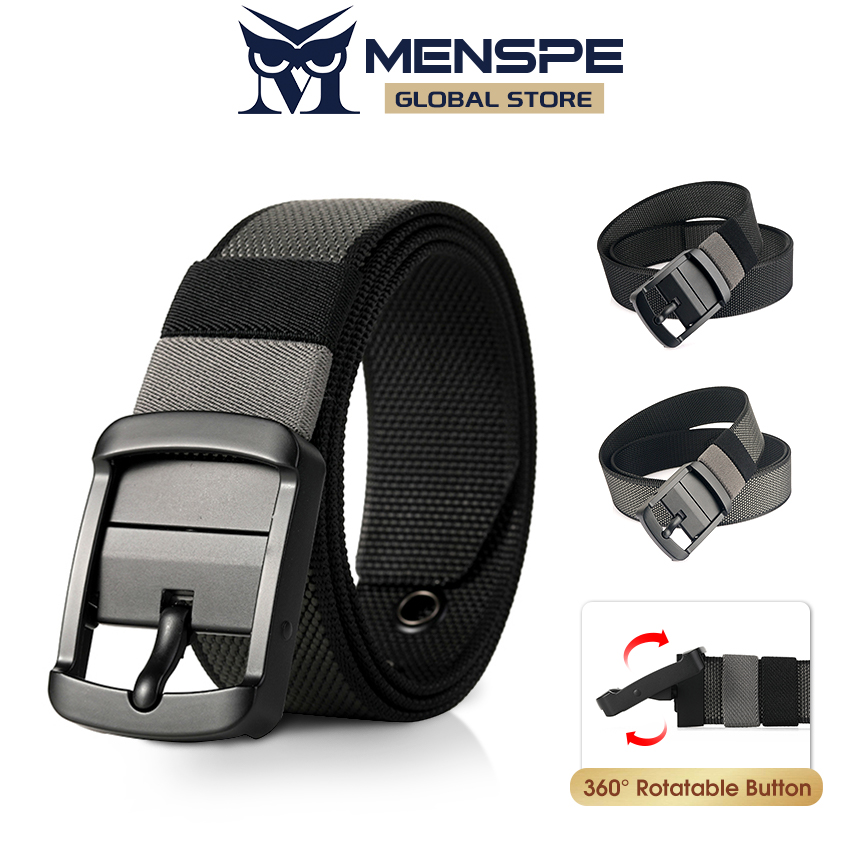 MENSPE Men Belt Outdoor Tactical Belt Adjustable Belt Rotating Buckle Nylon Waistband