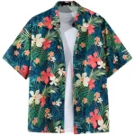 Men Street Fashion Summer Daily Shirt Hawaiian Cartoon Print