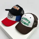 New Men Women Color Block Embroidered Letters Niche Baseball