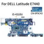I5-4310U DELL Latitude E7440 7440 Notebook Mainboard LA-9591P 0P9C43 SR1EE DDR3