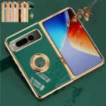 Plating Ring Holder Phone Case Google Pixel Fold Protective Cover Stand Back