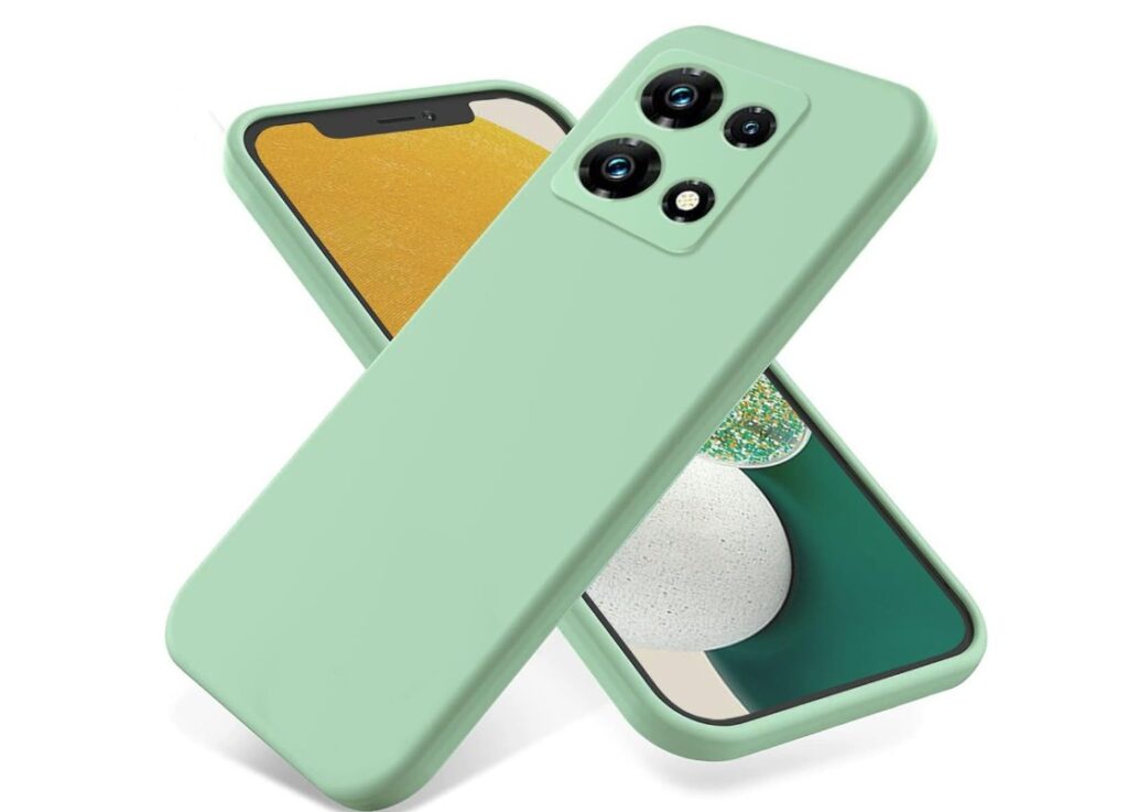 Infinix Note 30 Pro Silicone Phone Case with Silicone Lanyard, Slim Thin Soft Shockproof Cover, Green