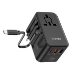 ,wiwu Wi Ua004 70w Gan Charger Universal Adapter With Built In Type C Cable