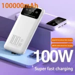 100000mAh Power Bank 100W Super Fast Charging Portable External