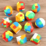 3D Puzzle Luban Lock Keychain Brain Teaser Game Magic