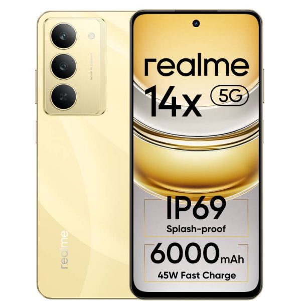 realme 14x 5G (Golden Glow, 128 GB) (6 GB RAM) -used-mobile-photo-bangladesh-buy-sale-exchange-shop