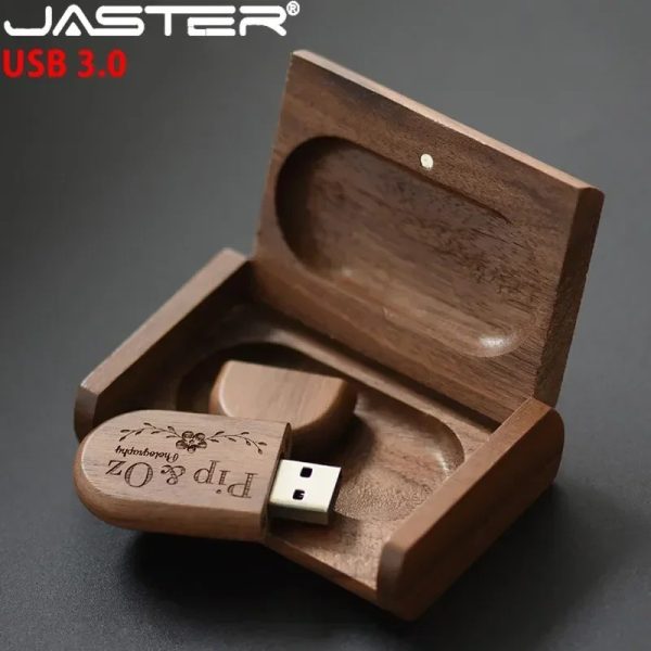 JASTER USB 3.0 High Speed LOGO Wooden Box Personal Logo Customer Pendrive-used-mobile-photo-bangladesh-buy-sale-exchange-shop