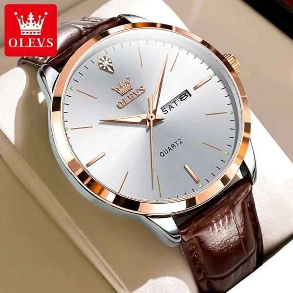 OLEVS Fashion Business Brand Original Men Watches Leather Strap-used-mobile-photo-bangladesh-buy-sale-exchange-shop