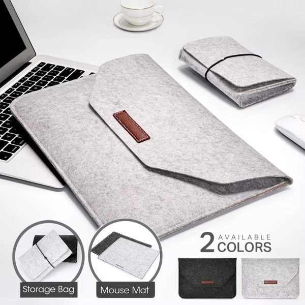 Wool Felt Laptop Bag Sleeve Cover 11 12 13 15.6 Inch For Macbook Air Pro Case-used-mobile-photo-bangladesh-buy-sale-exchange-shop