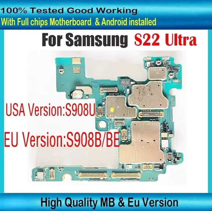 Samsung Galaxy S22 Ultra S908B S908U S908B/BE S908E S908U Unlocked Motherboard