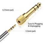 6.35mm Male to 3.5mm Female Stereo Audio Headphone Jack Adapter Converter for Headphones, Amplifiers, and Audio Devices