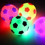 LED Light Fidget Spiky Soccer Ball Stress Relief Balls LED Flashing Basketball with Rope Rubber Flash Squeaky Ball for Adults, Teens and Children