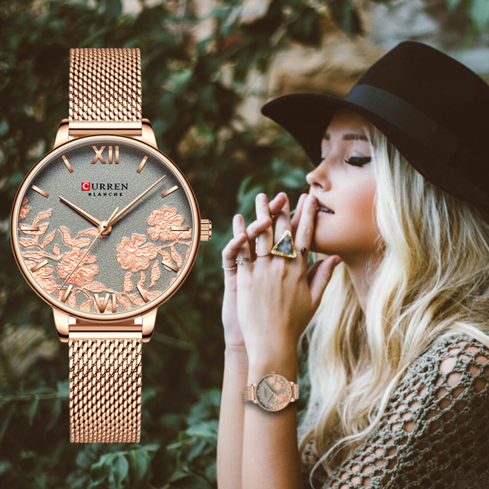 aac7d8f83802c0cd5835ffa215db3797 Curren 9065 Quartz Watch - Luxury Brand - Stainless Steel Strap for Women - Black - Wristwatch> - Image 1