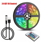 1 Meter LED Light String Computer Desk/Home Decor DIY Backlight 24 Key RGB Multicolor Tape Home Decoration Light Strip>