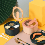 Multi Storage 4 Section Kitchen Spices Lid Box With Spoons