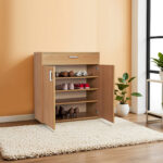FurnitureShala Unique Desing Shoe Rack Cabinet Organizer with Door and