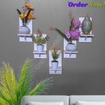 Vertical wall Shelf Without Flower  Self Adhesive Punch Free