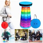 Rainbow Folding Stool Seat Portable Retractable Telescopic Camping Fishing Travel