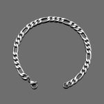 Stainless Steel Bracelet Men Silver Color