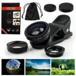 Universal Mobile Clip on Lens With 3 in 1 Effect (Fish eye Wide Angle Macro)