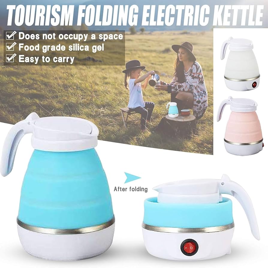 8a02ad09d94633f440c7940e7e934139 Tea Coffee Hot Water Electric Silicon Foldable Kettle Portable - Image 1