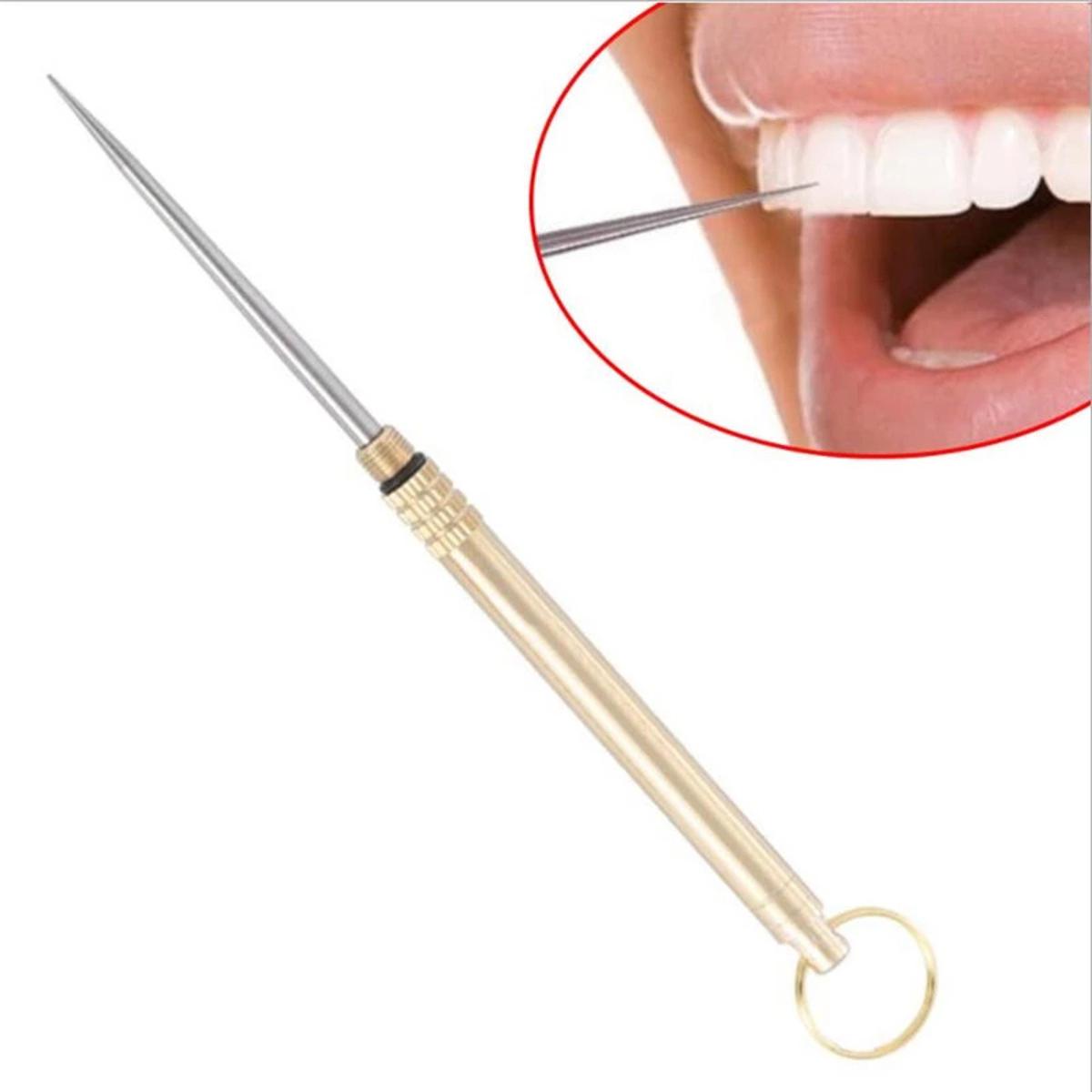 8e2b64405849261264a556883ce01af1 Titanium Outdoor Gadget Edc Portable Multi functional Toothpick Bottle Fruit Fork - Image 1
