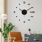 Large DIY Wall Clock Frameless 3D Mirror Wall Clock for