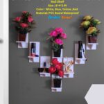 Vertical Shape Wall Shelf Without Flower  Self Adhesive Punch
