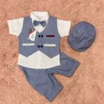 Kids 5 piece party dress set with half shirt