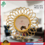 Rattan Made Handcrafted Exclusive Flower Shaped Wall Mirror
