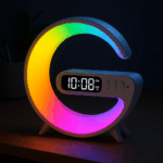 Multicolor LED G Shape Alarm Clock with Bluetooth Speaker & Night
