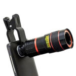 Universal Clip 8X Zoom Optical Telescope Lens   Black