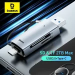 Baseus Card Reader USB C  USB3.0 to SD Micro SD TF Memory Card Device 104MB/s 2TB Smart Cardreader Laptop Accessories Bangladesh (New)