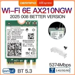 WiFi 6E AX210 Wireless Card 5374Mbps BT5.3 Tri Band 2.4GHz/5GHz/6GHz 802.11ax High Speed Network Adapter AX210NGW Fow Win10/11 Bangladesh (New)