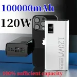 120W super fast charging 100000mAh 100% sufficient capacity mobile power bank suitable Apple Samsung Huawei etc Bangladesh (New)