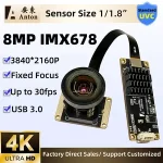 50MP IMX678 USB3.0 Camera Module Fixed Focus No Distortion 3840x2160 30fps Webcam Type c/5Pin FPC Cable Free Drive Bangladesh (New)