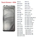 Front Touch Screen Glass OCA Redmi 9A 9i 9C 10C 12C 13C 14C Note 5 6 7 8 9 10 11 8T 12 12s 13 14 Turbo 4G 5G Pro Plus Max Bangladesh (New)