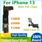Fully Tested Authentic Motherboard iPhone 13 Mainboard with Face ID Chips Logic Board IOS System Cleaned iCloud 128G 256G Bangladesh (New)