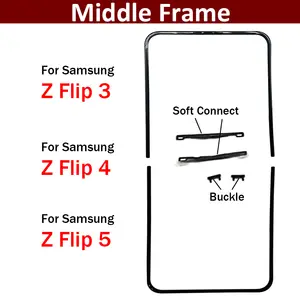 S2670ab3372d1491aba8782402676836fy_300x300q75 Front Screen Stand Middle Bezel Frame LCD Display Bracket Plastic Hoder Samsung Z Flip 3 4 5 F731 F721 F711 Bangladesh (New) - Image 1