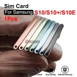 Black Blue Silver Single + Dual Sim Tray MicroSD SIM Card Slot Samsung Galaxy S10 Plus S10+ S10E Replacement Part Bangladesh (New)