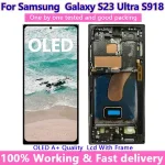 BackShell LCD Touch Screen Super OLED Samsung Galaxy S23 Ultra 5G S918B S918U Display frontal S23 Ultra with frame Digitizer Parts Bangladesh (New)