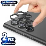 2 Camera Lens Screen Protector Cover Samsung Galaxy S25 S24 S23 S22 Ultra Plus Tempered Glass Protection Phone Film Bangladesh (New)