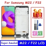 Super Amoled Samsung M22 M225F M225F/DS M225M LCD F22 F225F Display With Touch Screen Digitizer Assembly With Frame Bangladesh (New)