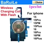 1 Wireless Charging Coil With Power Volume Flash Flex Cable iPhone 16 Pro Max 15 Plus Wireless Charger Panel Repair Bangladesh (New)