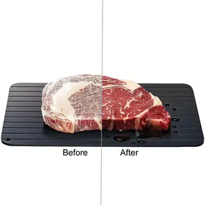 S528aac970a9a4d6187e1655478831119C_300x300q75 LMETJMA Fast Defrosting Tray Aluminium Alloy Thaw Food Defrosting Tray Frozen Meat Fish Food Tray With Brush Meat Tools KC0044 Bangladesh (New) - Image 1