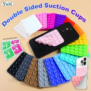 S56603dc4798d439e88dbffbecd47e699L_300x300q75 Double Side Silicone Suction Pad With Dry Wet Cleaning Wipes Mobile Phone Fixture Suction Cup Rubber Sucker Pad Fixing Bangladesh (New) - Image 1